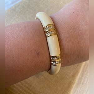 S.A.L. Swarovski Crystals‎ and Enameled Vintage Hinged Bracelet